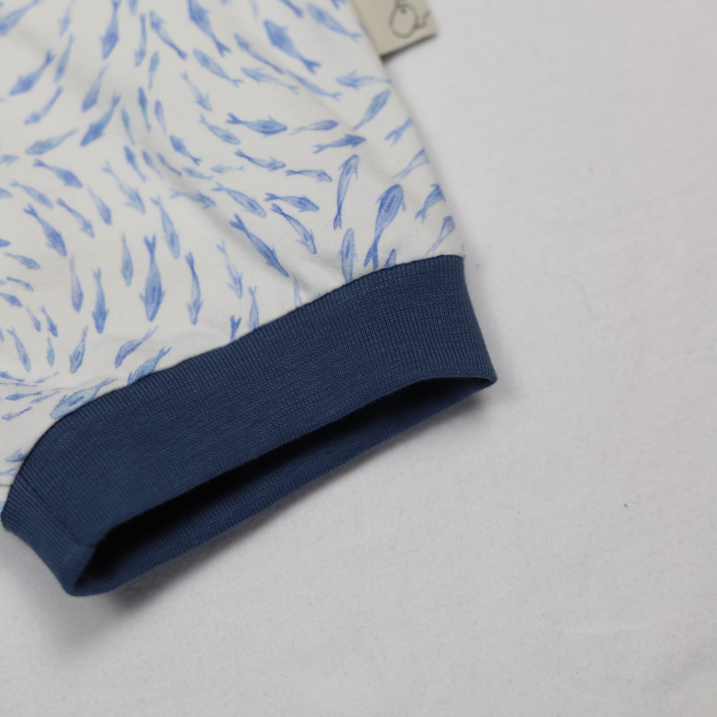 Foldover Shorts Blue Fish