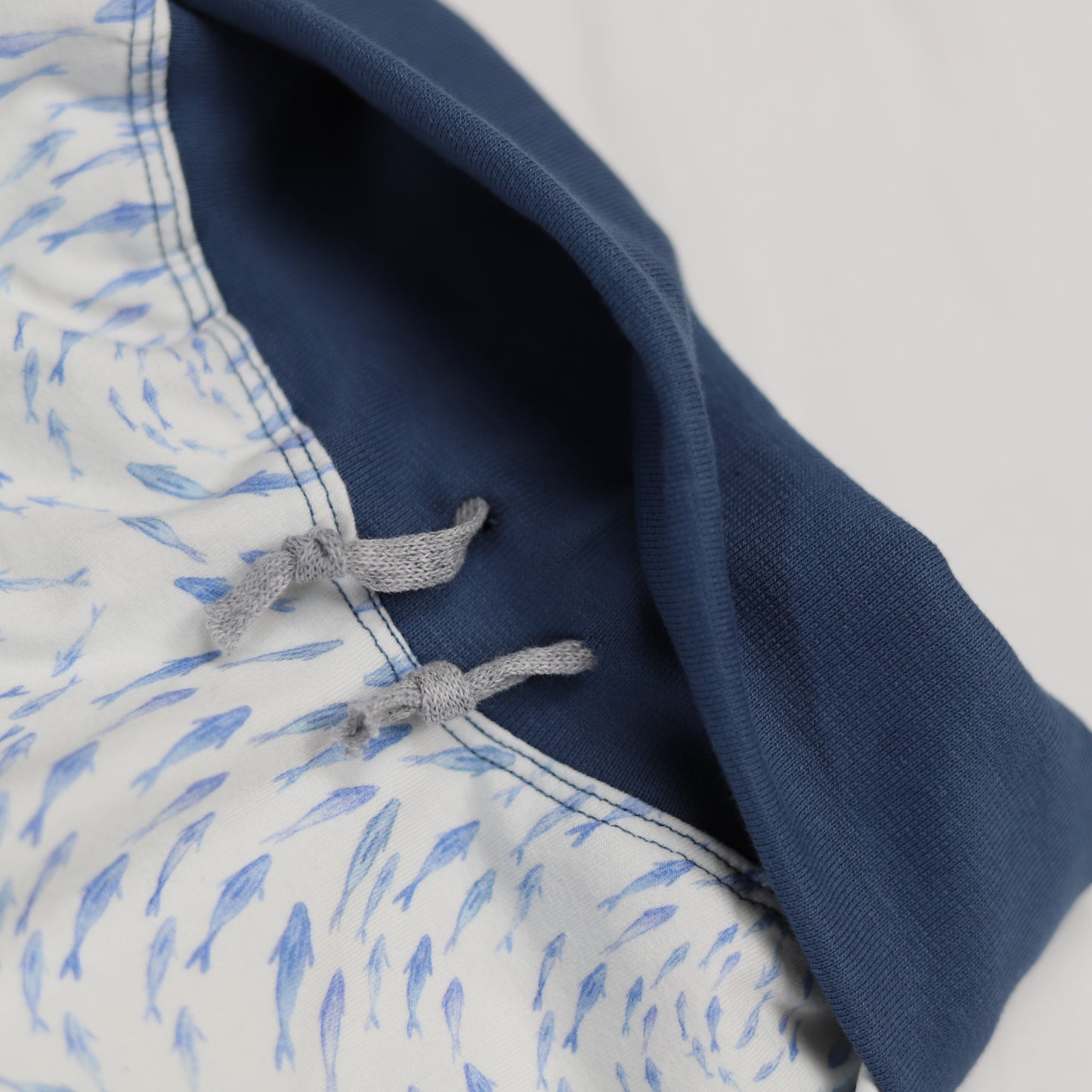 Foldover Shorts Blue Fish