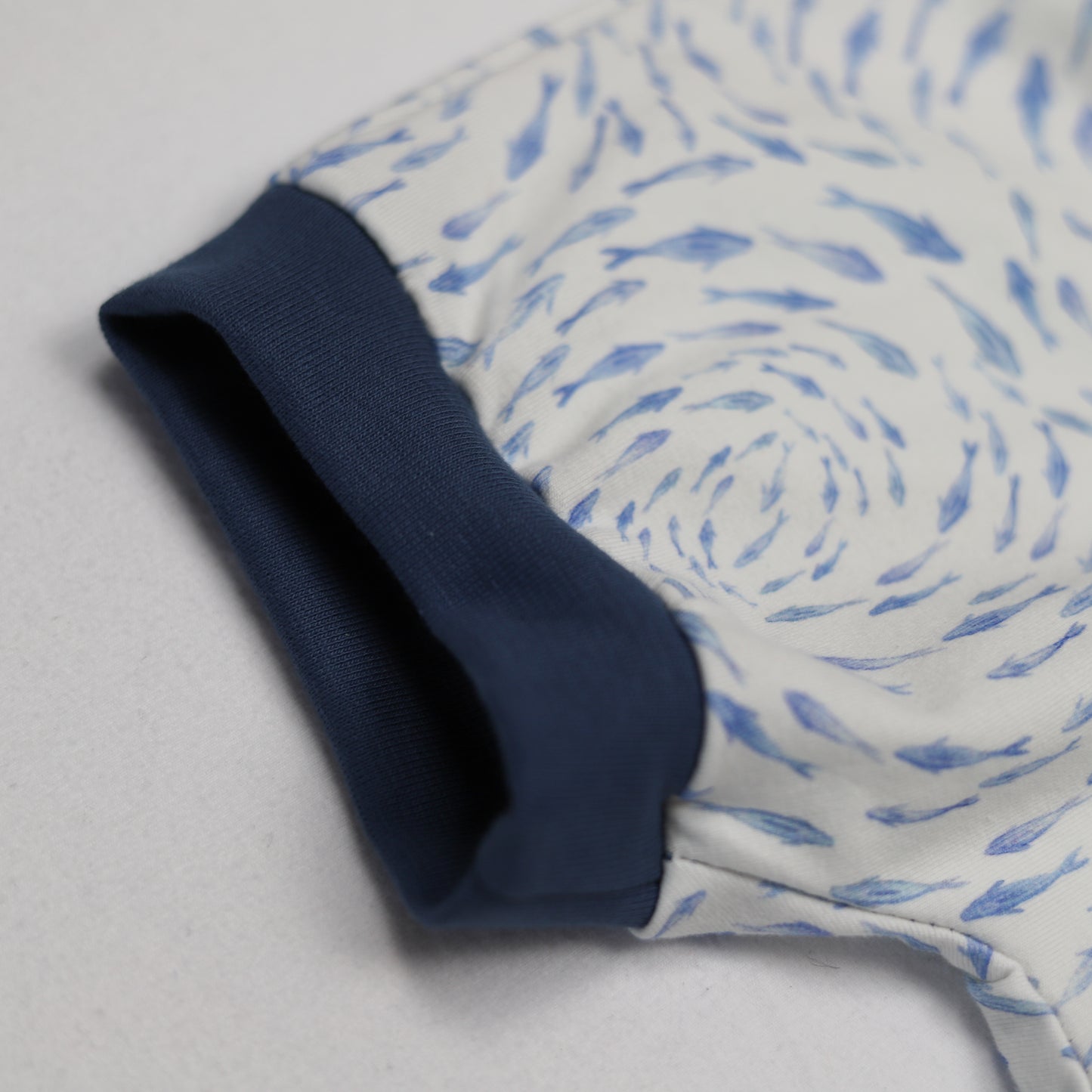 Foldover Shorts Blue Fish