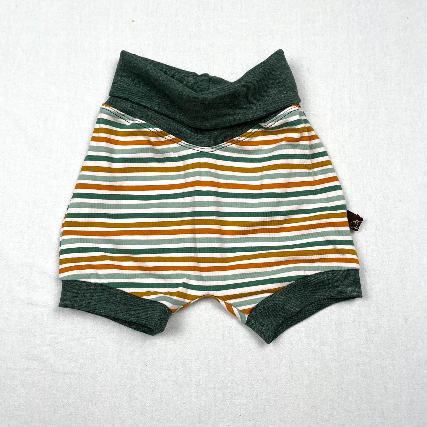 Foldover Shorts Rainbow Stripes