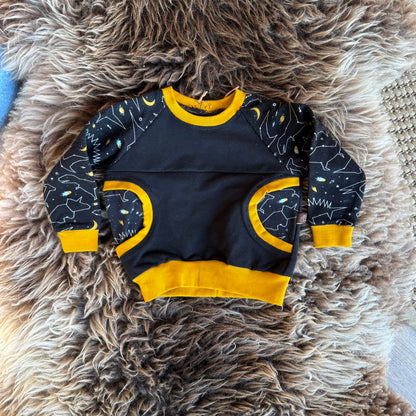 Sweater Dino Oker Black 80-86
