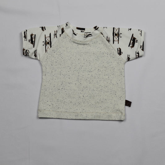 Tweedehands T-Shirt Plane Creme 56-62