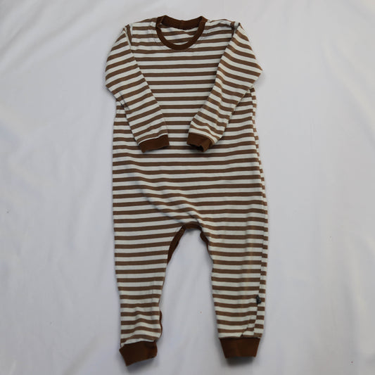Tweedehands onesie Brown Stripes 92-98