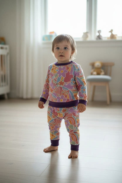 peuter draagt set  met wasbare luier. gemaakt van french terry