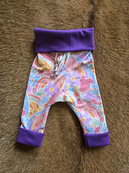 French terry meegroeibroekje met unicorns voor wasbare luiers