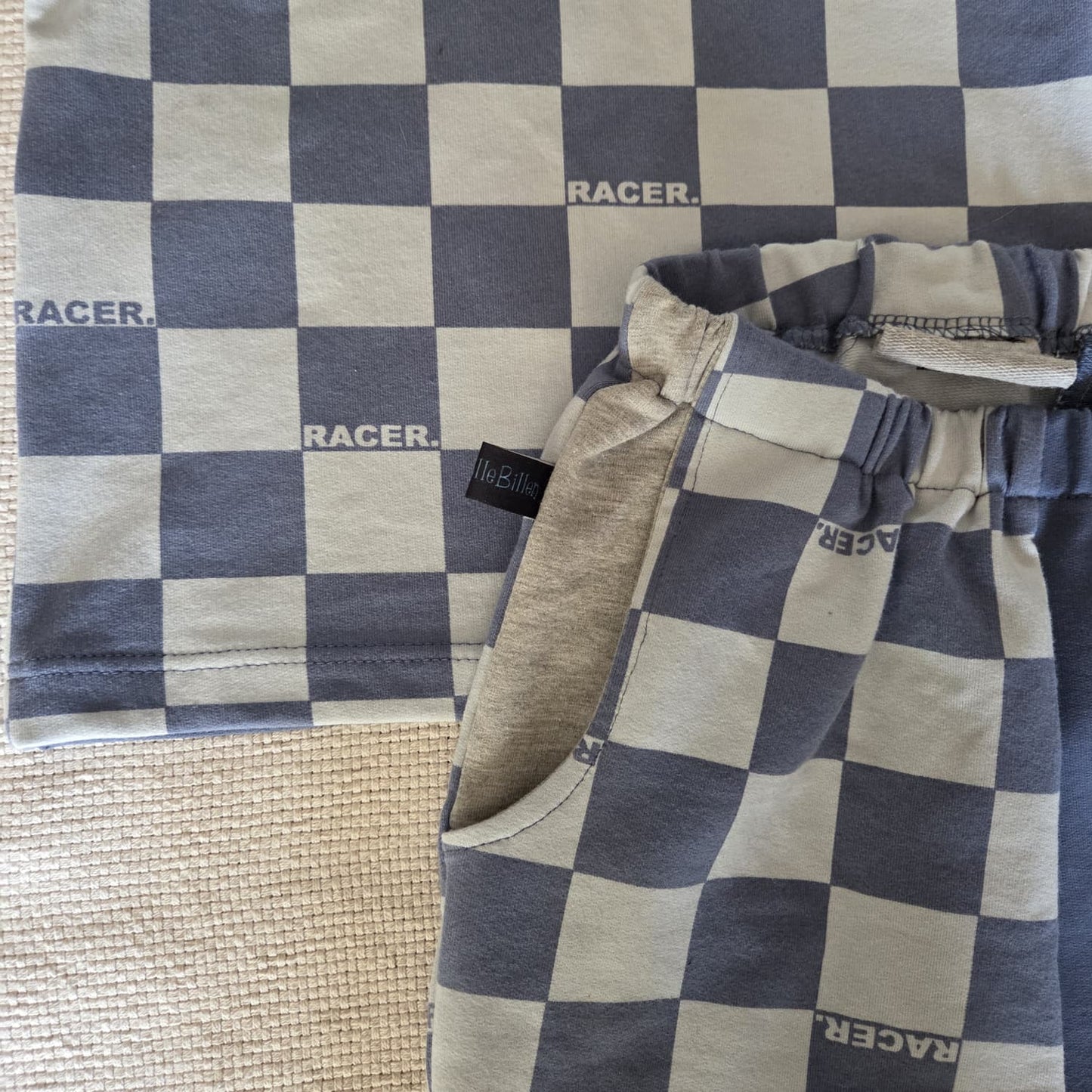 zakdetail aan shorts voor wasbare luiers. Elastiek tailleband