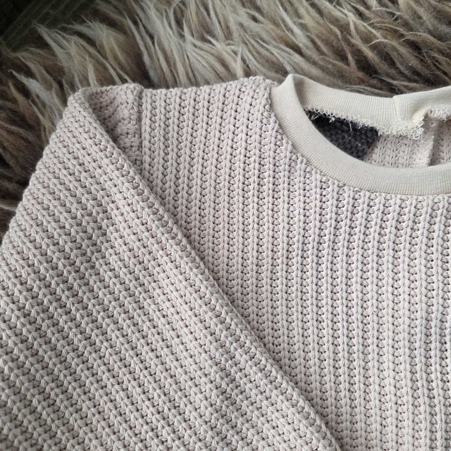 unieke knit sweater creme, baggy model