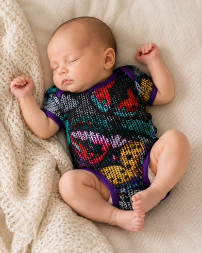 newborn in romper geschikt voor wasbare luiers