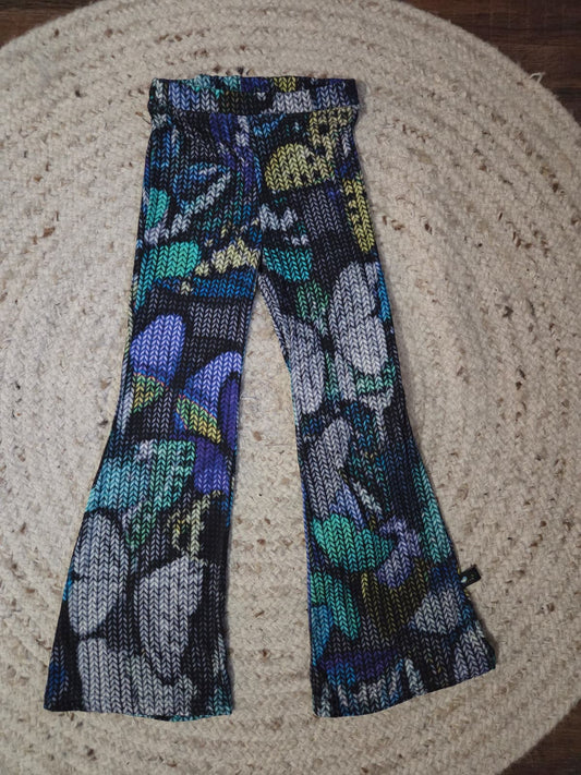 flared legging in maat 122, biologisch katoen tricot met viscose, natuurprint