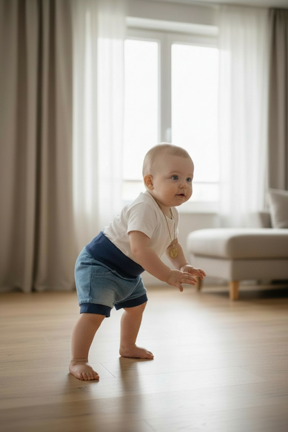 Vintage Denim Foldover Shorts 74-80